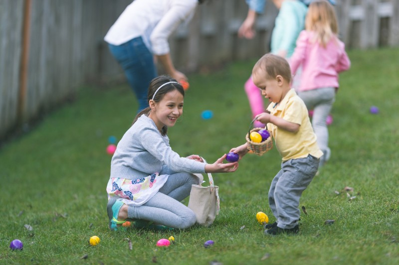 siblings playing