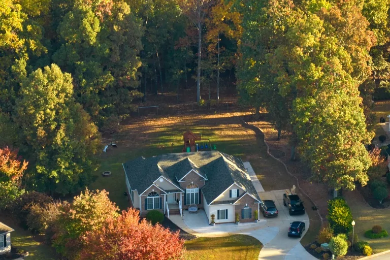 Aerial View of Classical American Home in Springfield, MO