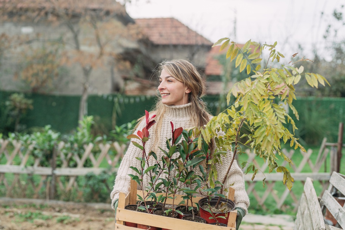 woman planting